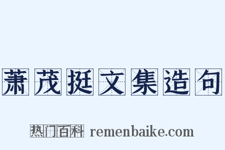 萧茂挺文集造句是什么意思的图片